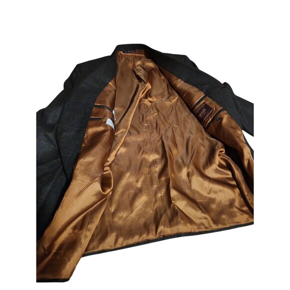 Jack Victor Plaid Blazer Mens 44L Brown Wool Academia Old Money Preppy Office - Picture 9 of 9
